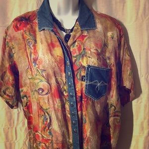 GX by Gwen Stefani women’s blouse floral silk M